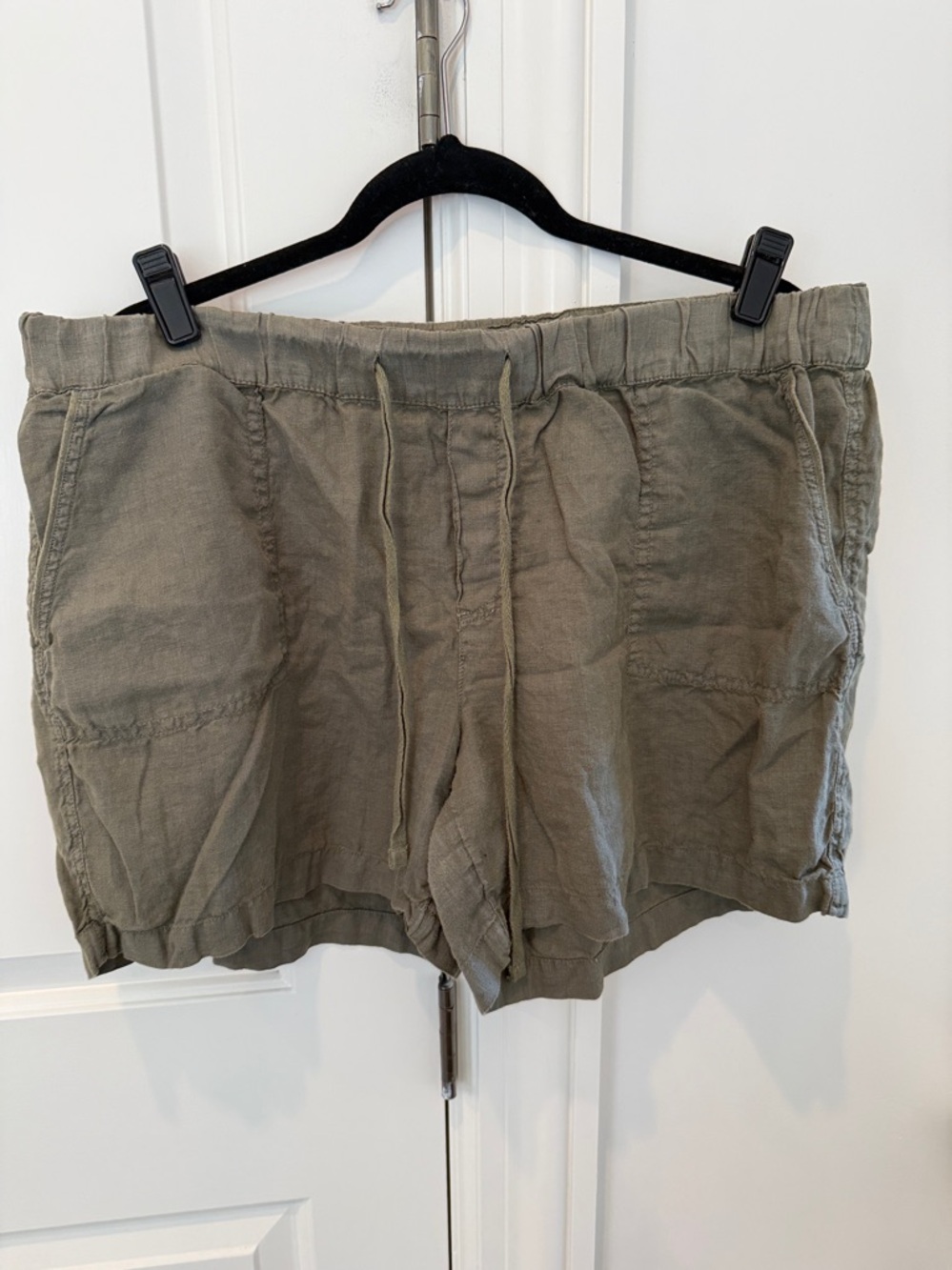 Caslon 5” Linen Drawstring Shorts Size XL Green Beetle